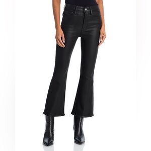 NWOT AG Quinne Hi-Rise Flare Crop Faux Leather Pants 26